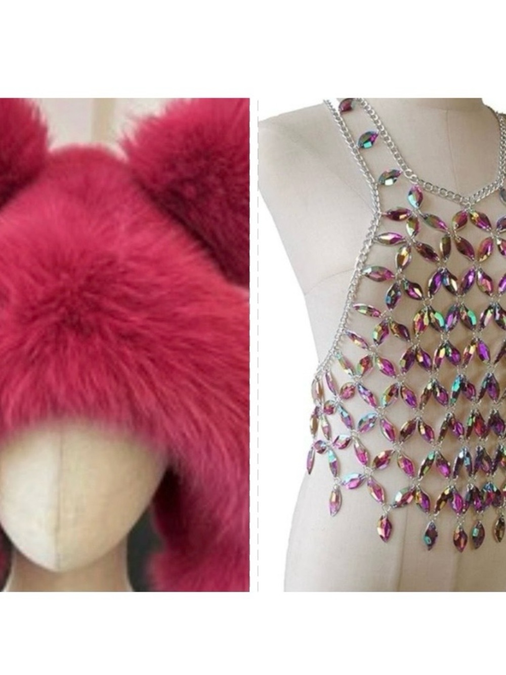 Festival Rave Party Outfit kit.  Body jewelry & hat